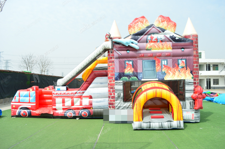 YKC147 Fire Truck Inflatable Combo