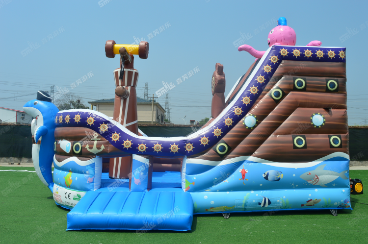 YKH012 Pirate Ship Inflatable Slide