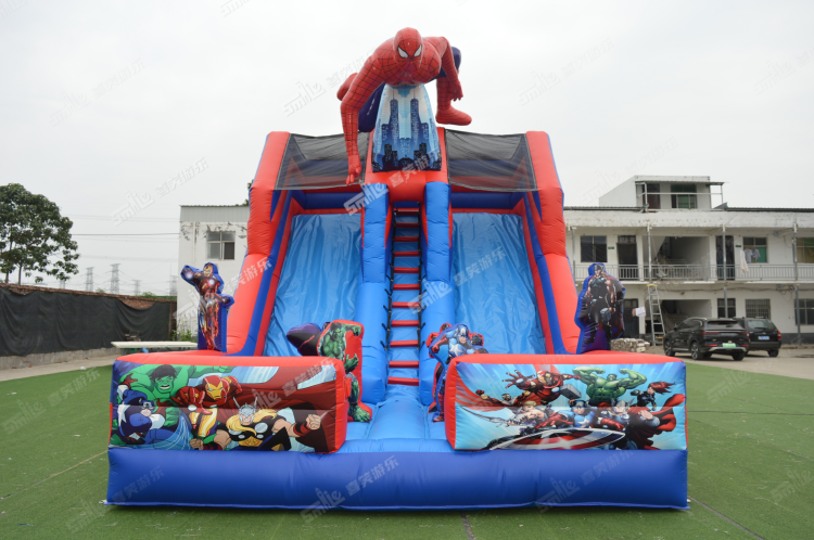 YKH035 Spiderman Inflatable Slide