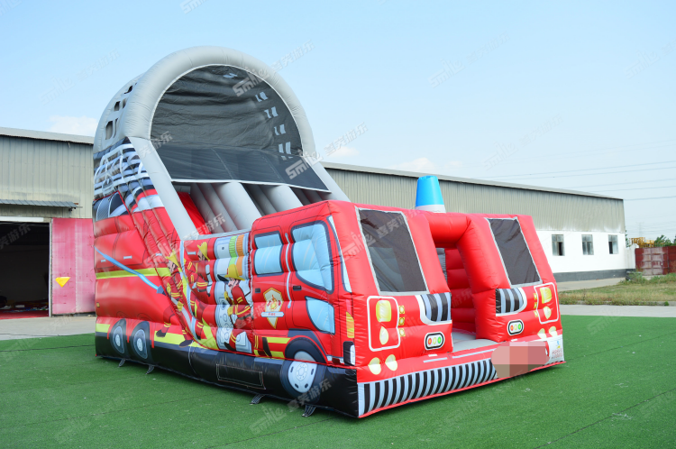 YKH047 Fire Truck Inflatable Slide