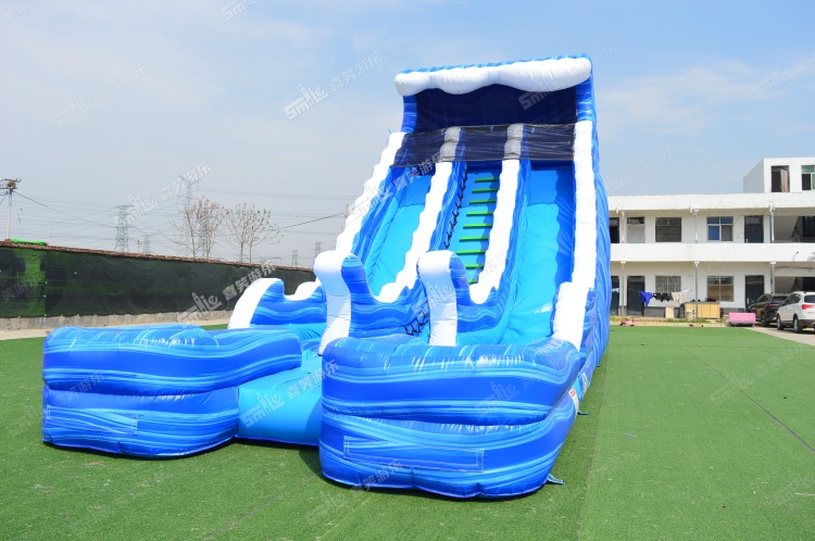 YKW006 Marble Blue Inflatable Waterslide