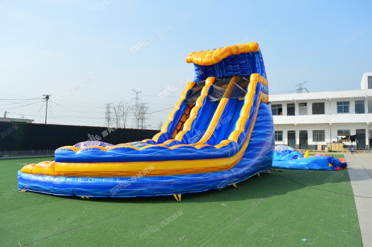 YKW017 Marble Blue Inflatable Water Slide