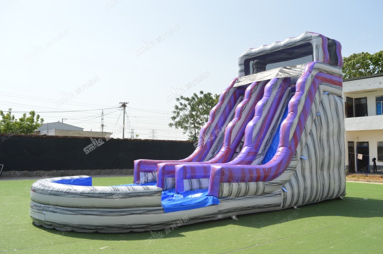 YKW018 Marble Purple Inflatable Waterslide