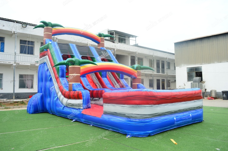 YKW021 Marble Blue Inflatable Water Slide