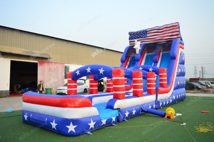 YKW027 American Flag Water Slide Inflatable