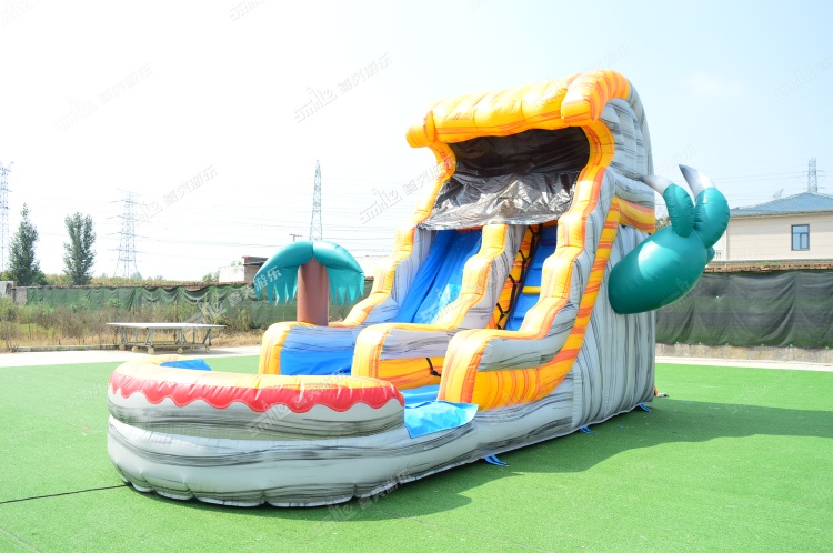 YKW049 Marble Inflatable Waterslide