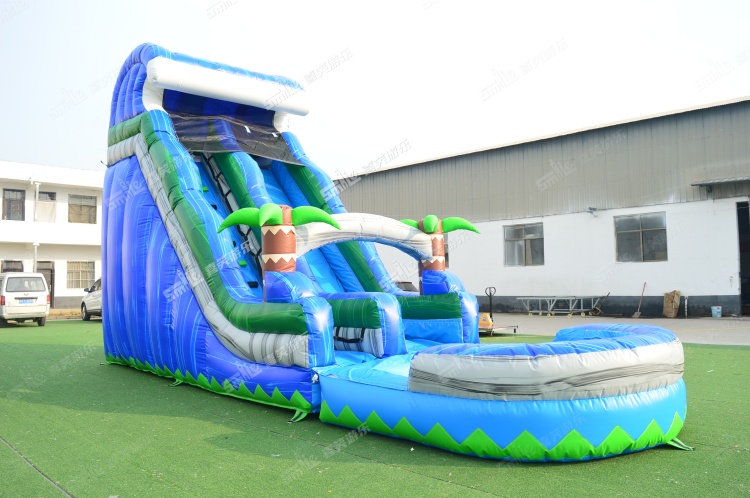 YKW054 Marble Blue Waterslide Inflatable