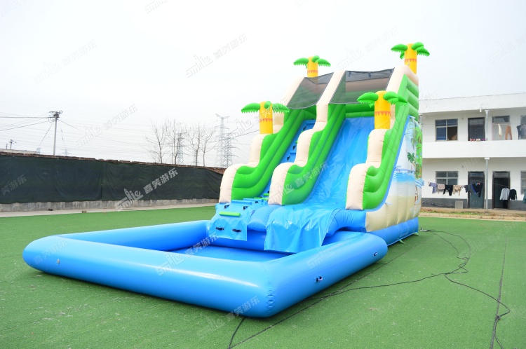 YKW056 Tropical Inflatable Water Slide