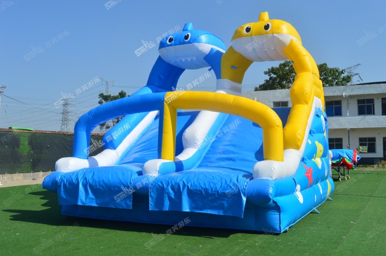 YKW079 Shark Head Inflatable Water Slide